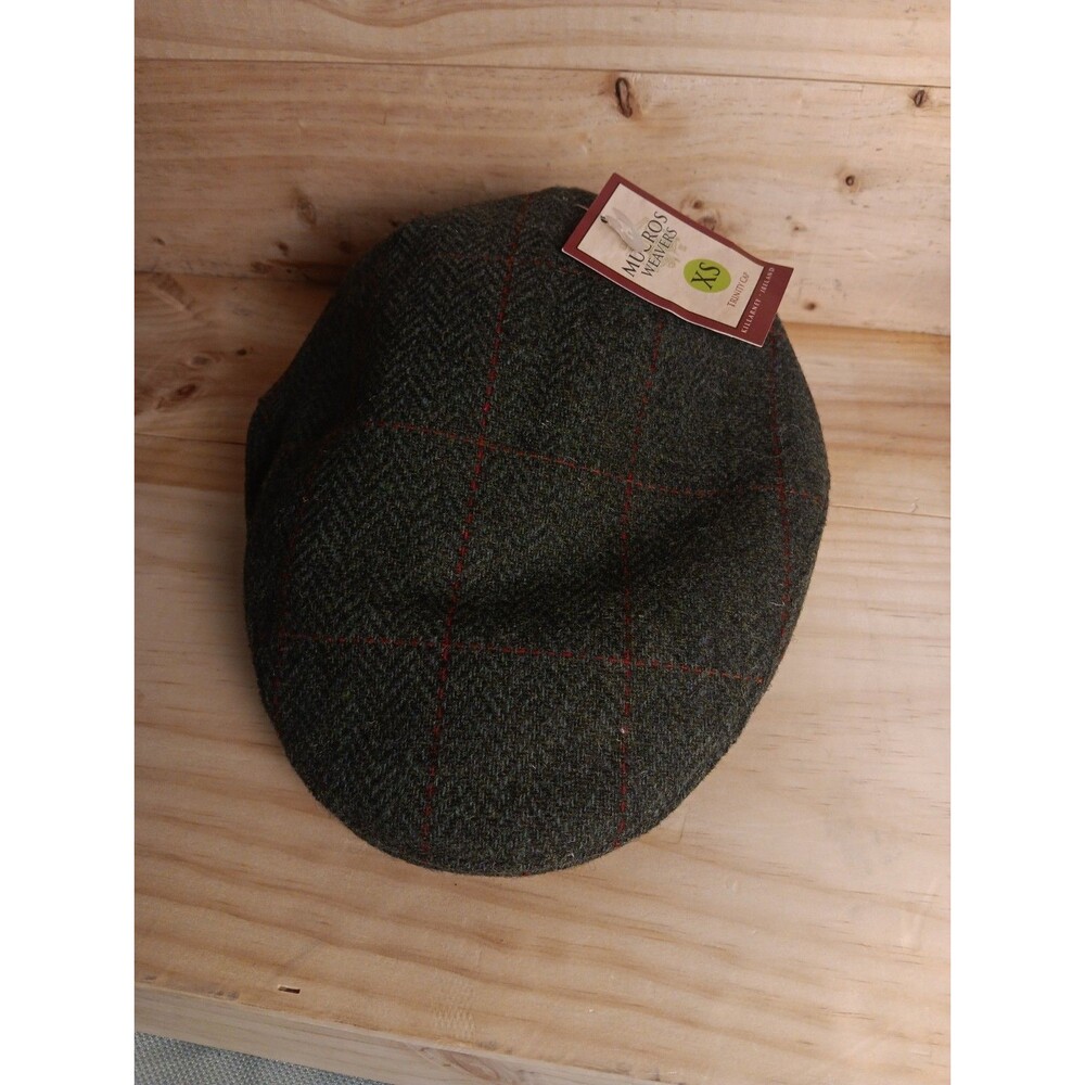 Mucros Weavers Irish Flat Cap Men's Trinity 100% Wool Green Ireland Size XS- NWT